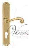 Дверная ручка Venezia на планке PL02 мод. Carnevale (полир. латунь) под цилиндр