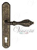 Дверная ручка Venezia на планке PL02 мод. Anafesto (ант. бронза) под цилиндр