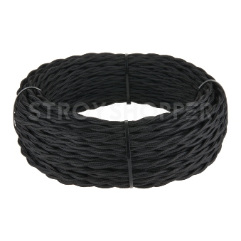 Ретро кабель витой 2х2,5 (черный) Ретро кабель витой 2х2,5 (черный)